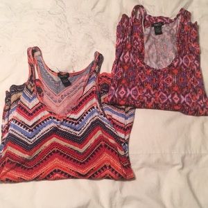 Rue 21 tank tops (both) aztec prints